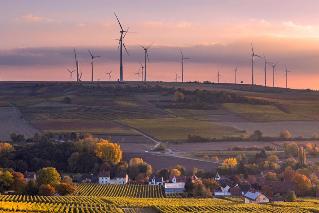 Windmills in the distance