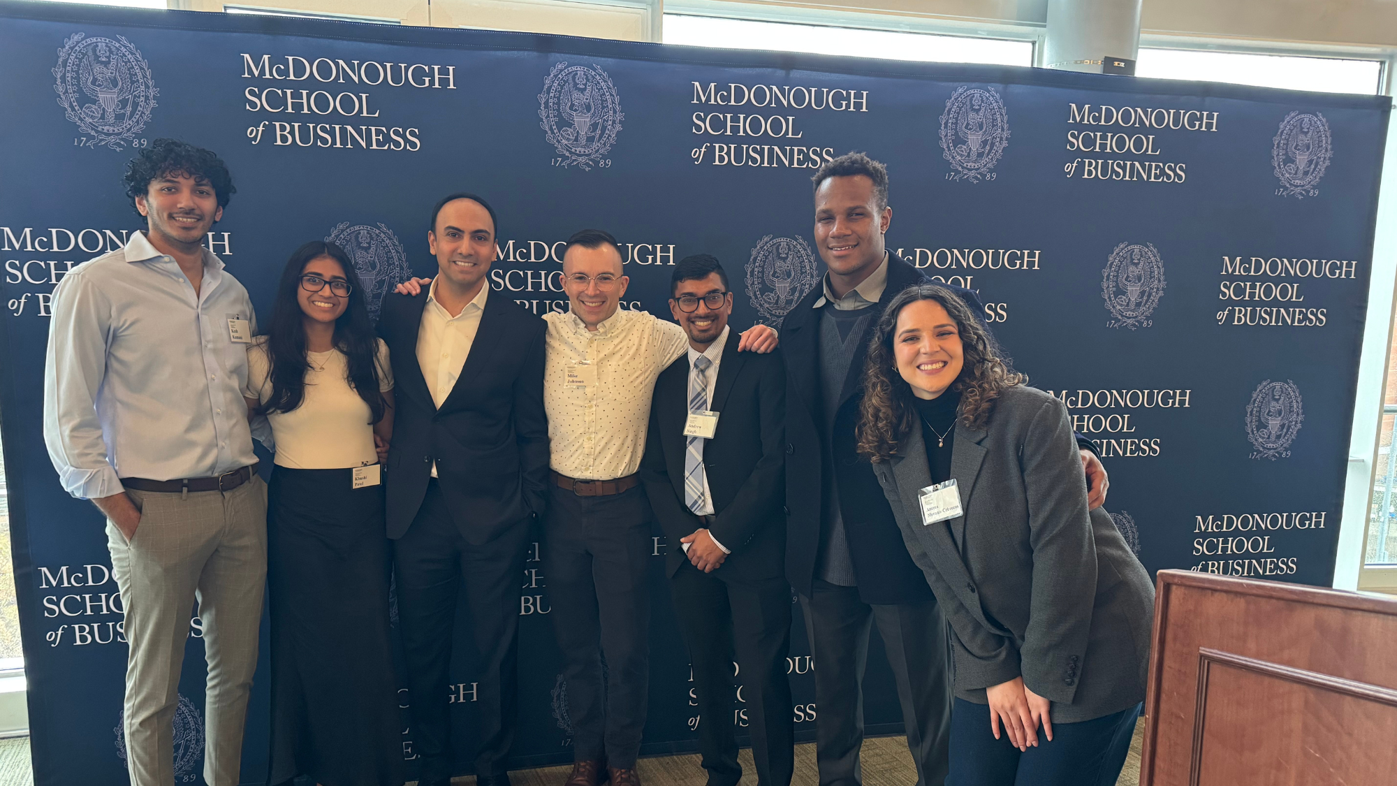 Andrew Singh (MSBA'25) with his classmates